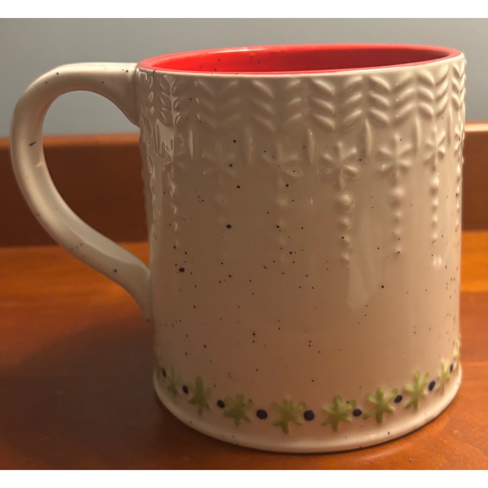 Anthropologie Letter L Mitten Mug Cream Red Speckled Holiday Christmas Gift‎ - Picture 7 of 8